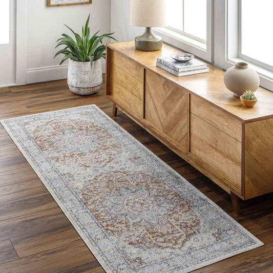 Hollyvilla Traditional Beige Washable Area Rug