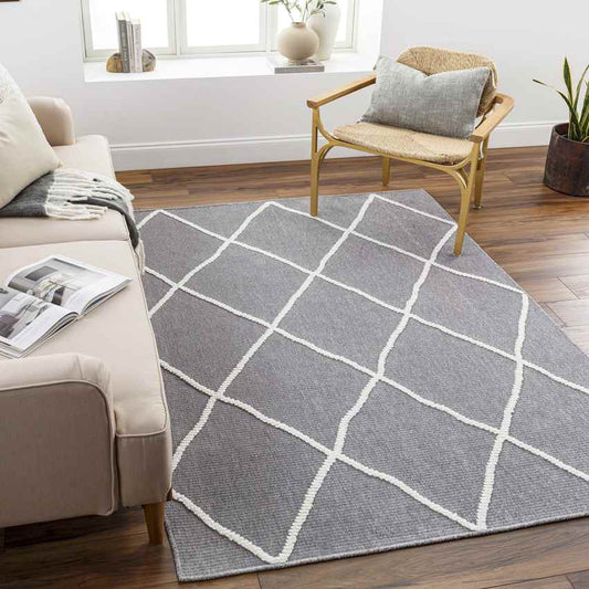 Buck Grove Global Charcoal Washable Area Rug