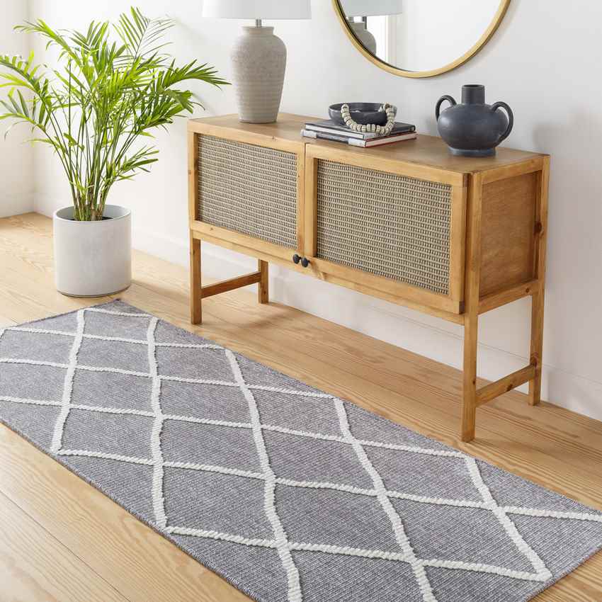 Buck Grove Global Charcoal Washable Area Rug