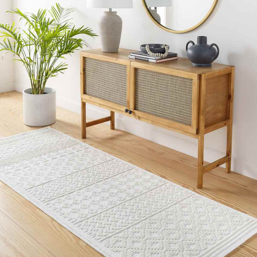 Carrsville Cottage Light Gray Washable Area Rug