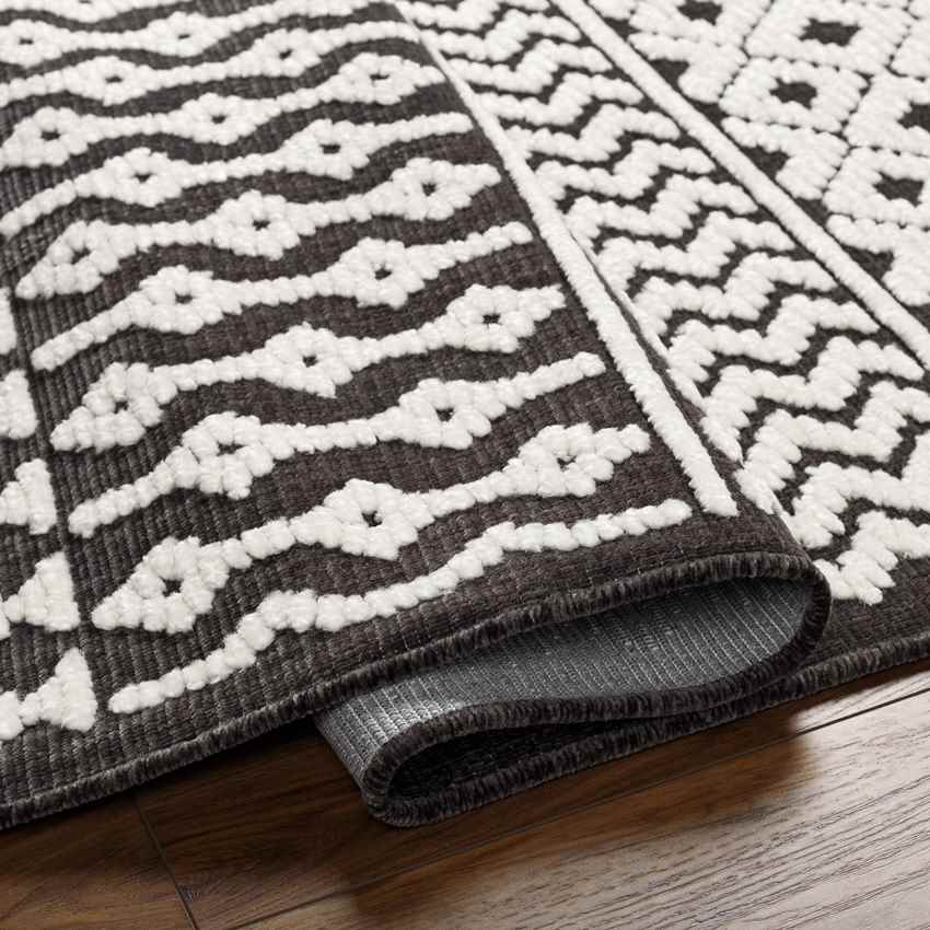 Carrsville Cottage Black Washable Area Rug