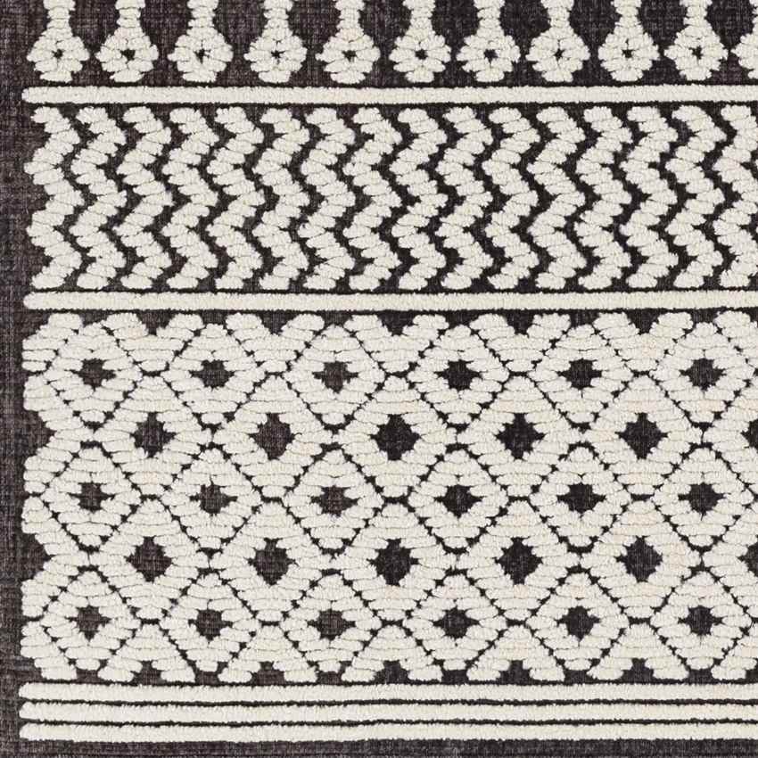 Carrsville Cottage Black Washable Area Rug