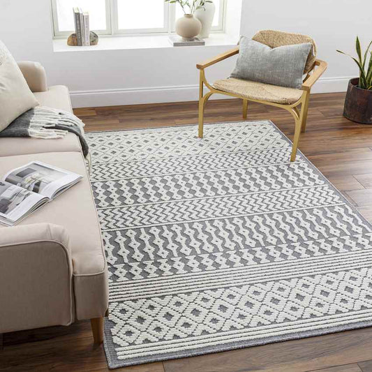 Carrsville Cottage Gray Washable Area Rug