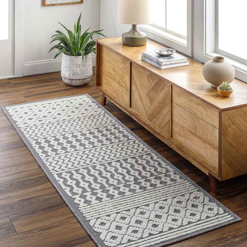 Carrsville Cottage Gray Washable Area Rug