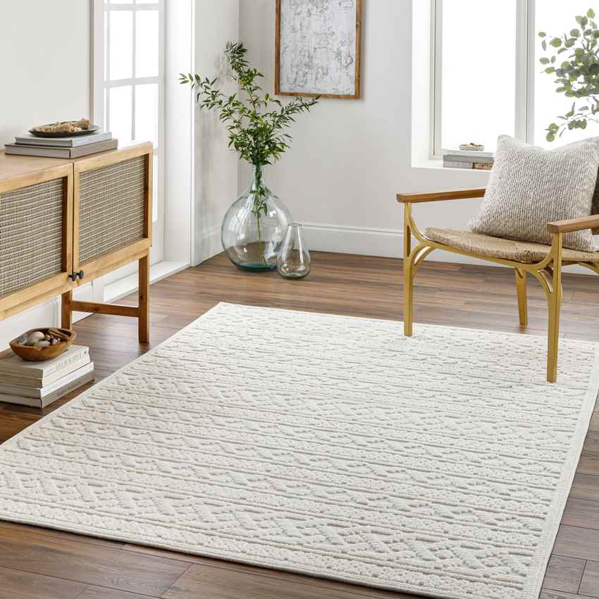 Cedar Falls Cottage Cream Washable Area Rug