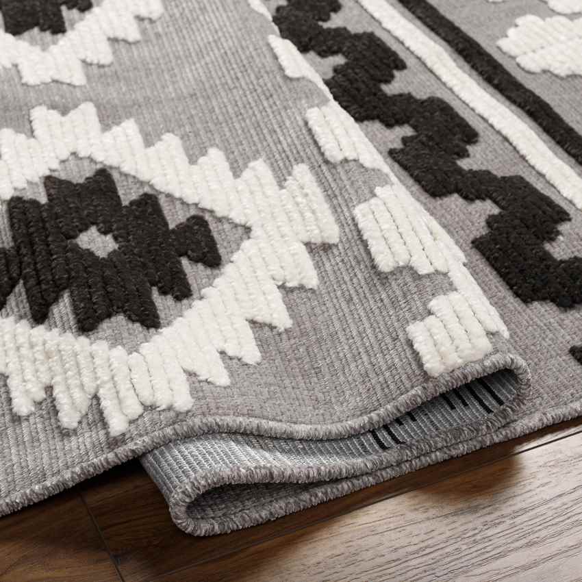 Cincinnati Rustic Black Washable Area Rug