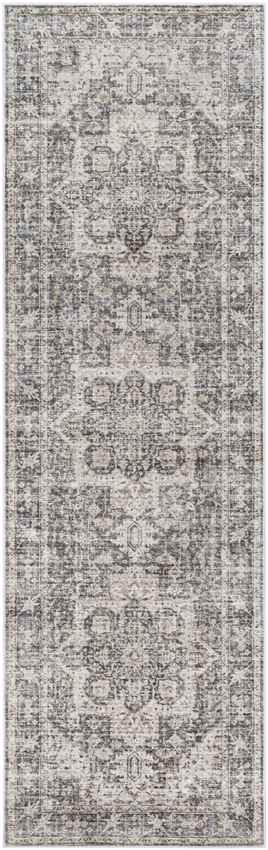 New Cambria Traditional Charcoal Washable Area Rug