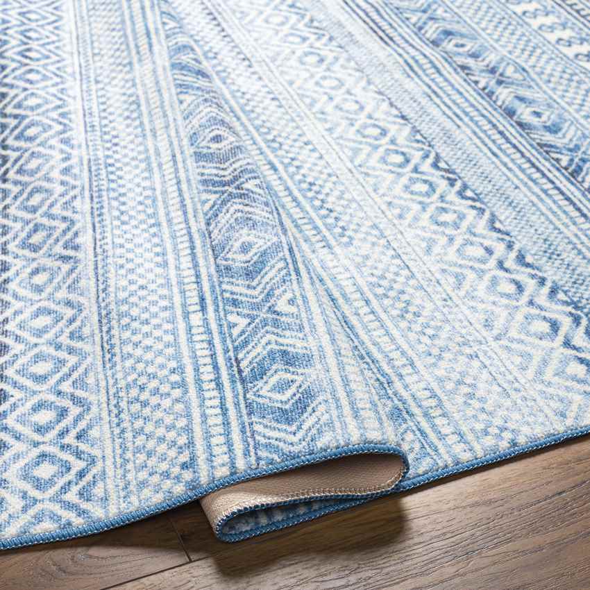 Kennia Global Cyan Washable Area Rug