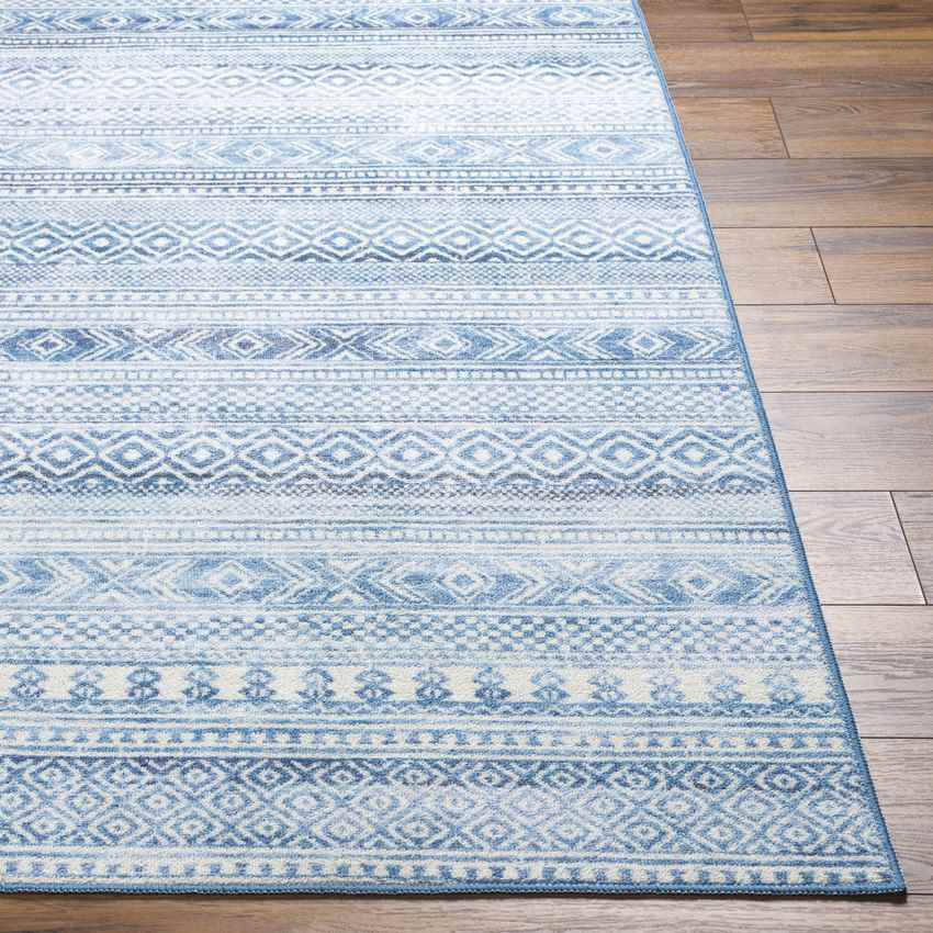 Kennia Global Cyan Washable Area Rug