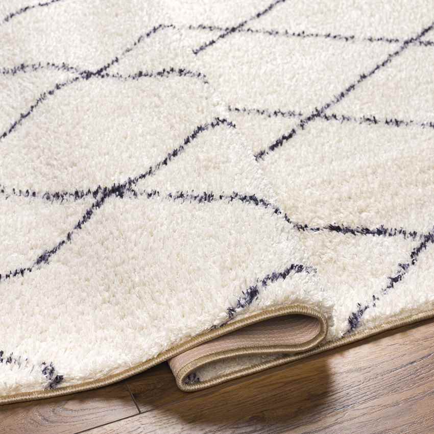 Konstantina Modern Cream/Black Washable Area Rug