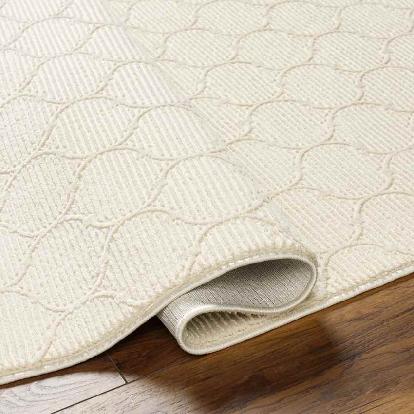 Kwasi Cottage Beige Washable Area Rug