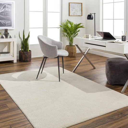 Kwasi Cottage Beige Washable Area Rug