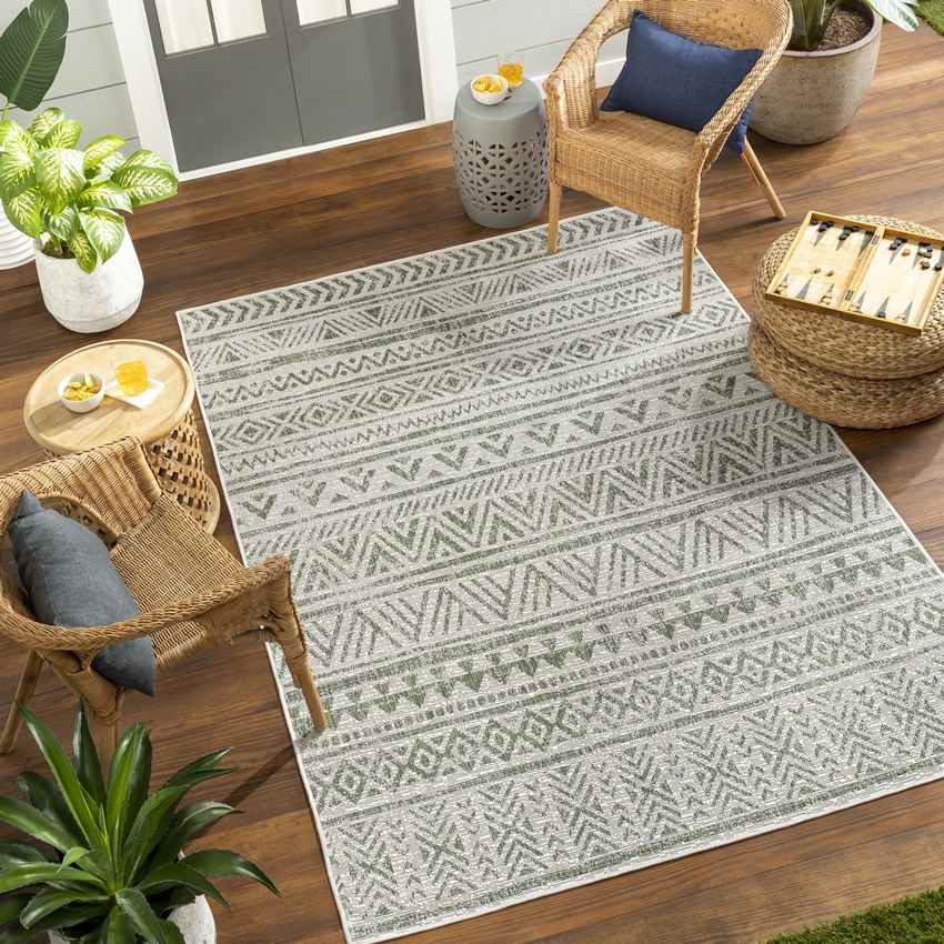 Goff Global Moss Green Area Rug