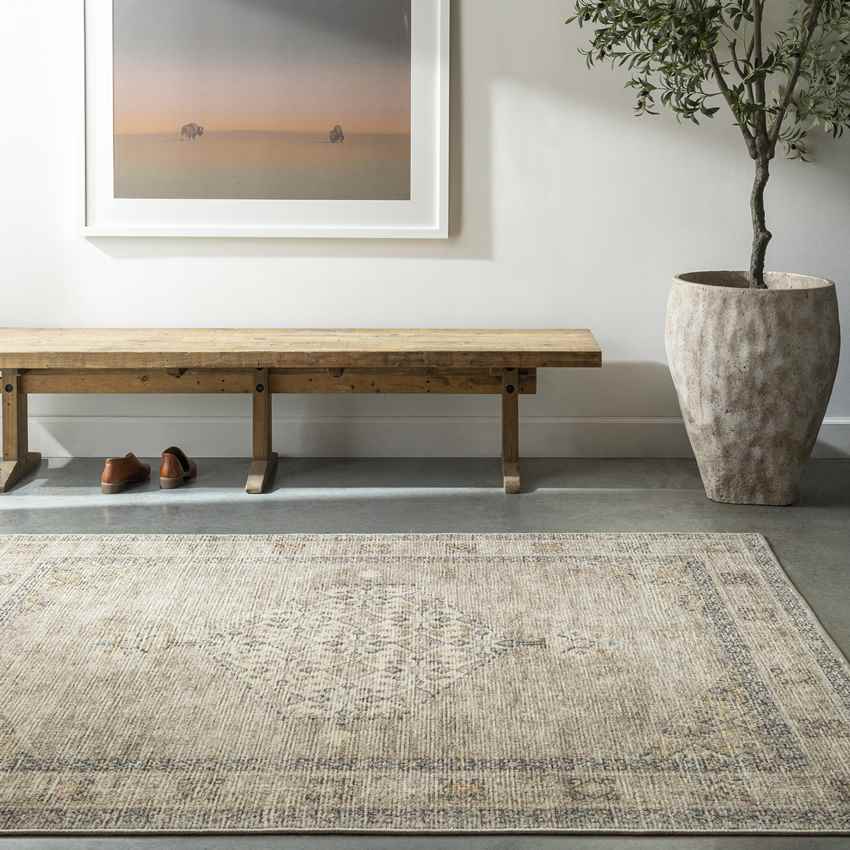 Jamesa Traditional Light Brown/Cream Area Rug