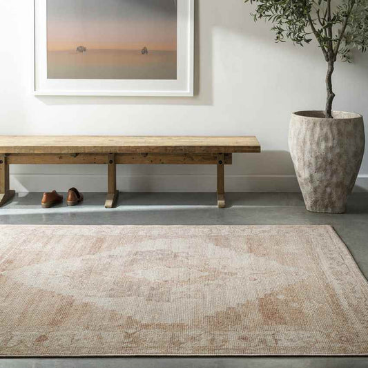 Chong Traditional Blush/Cream Area Rug