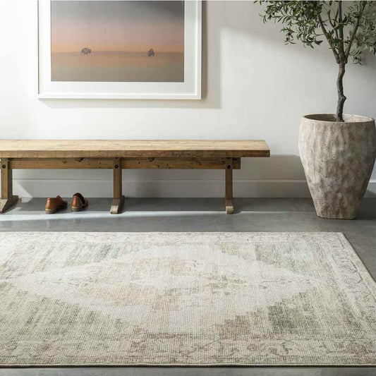 Chong Traditional Sage/Cream Area Rug