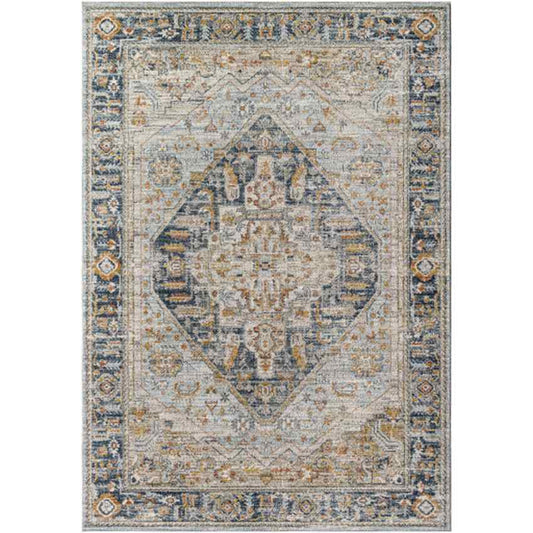 Ginni Traditional Navy/Light Gray Area Rug