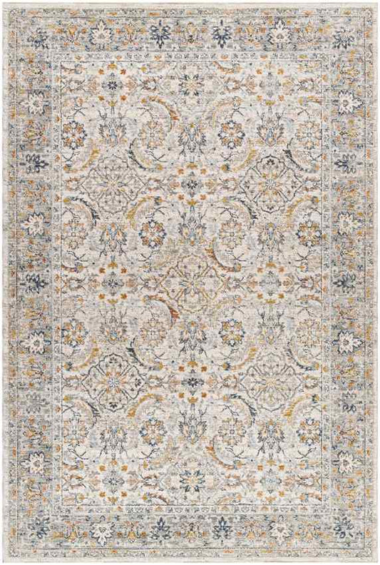 Stepfon Traditional Light Gray/Mustard Area Rug