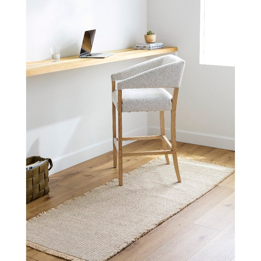 Hendy Solid and Border Mocha Area Rug