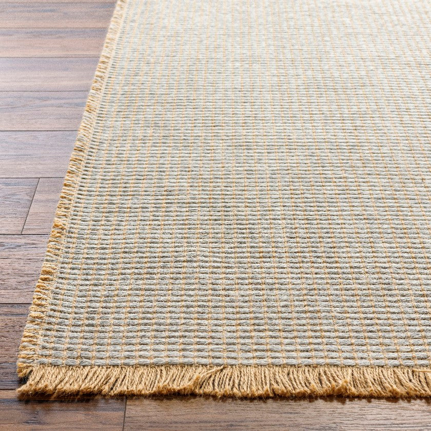 Hendy Solid and Border Gray Area Rug