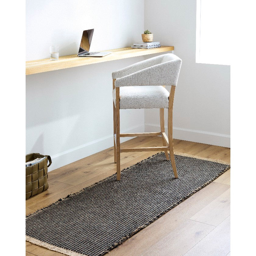 Hendy Solid and Border Charcoal Area Rug