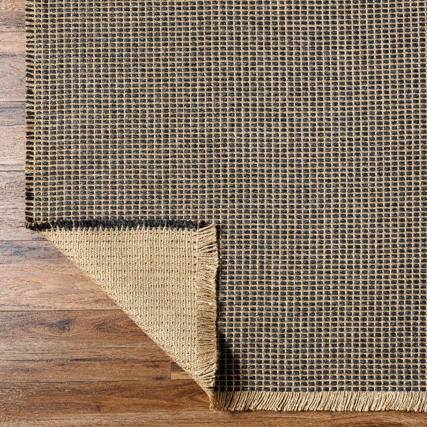 Hendy Solid and Border Charcoal Area Rug