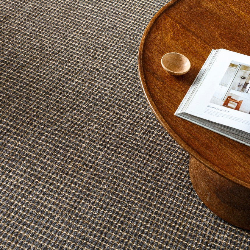 Hendy Solid and Border Charcoal Area Rug