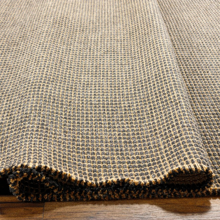 Hendy Solid and Border Charcoal Area Rug