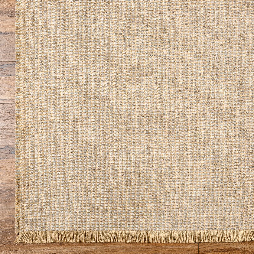 Hendy Solid and Border Taupe Area Rug