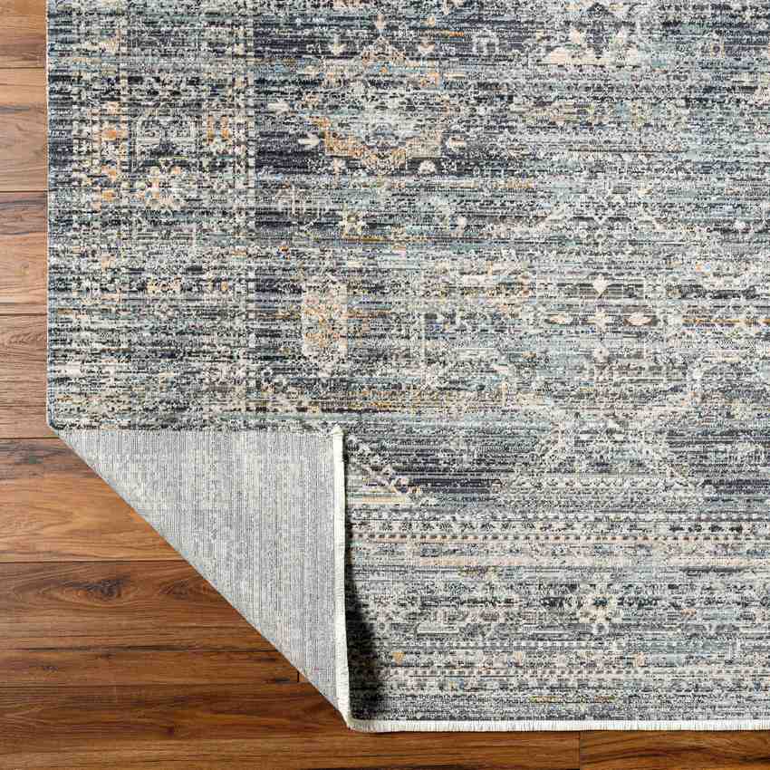 Gilda Traditional Grass Green/Charcoal Washable Area Rug