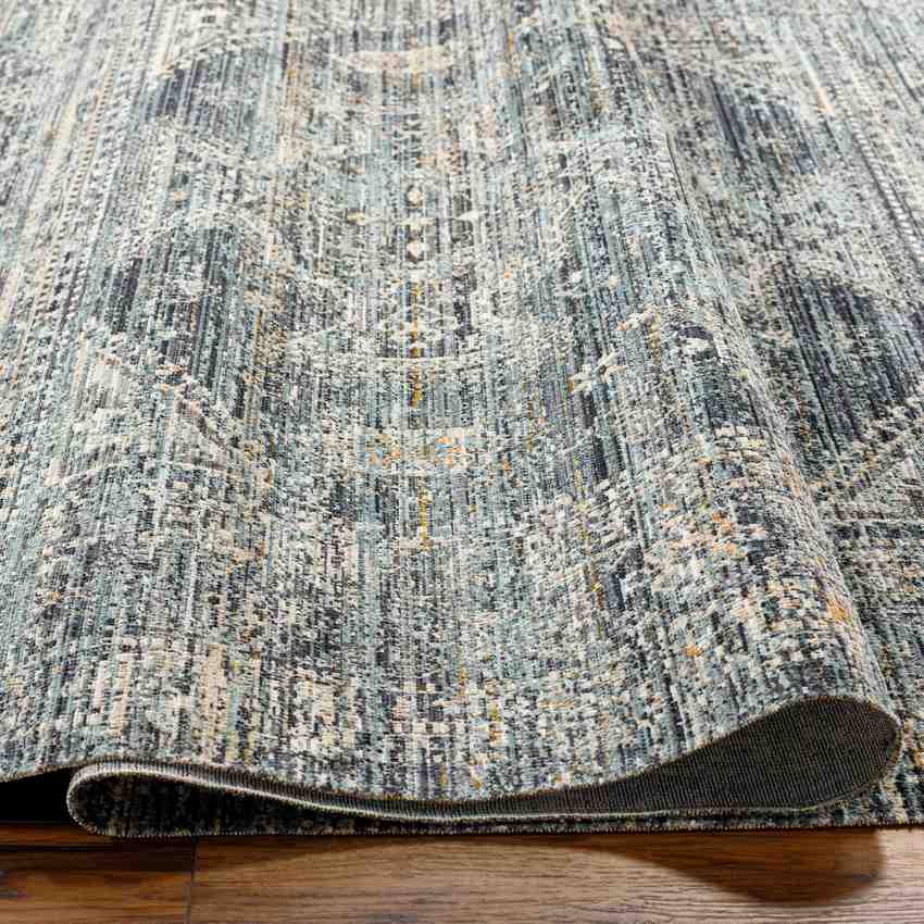 Gilda Traditional Grass Green/Charcoal Washable Area Rug