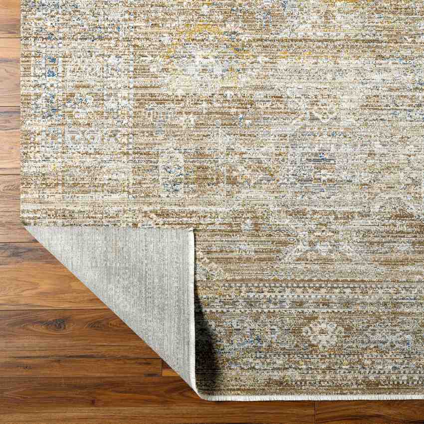 Gilda Traditional Golden Brown/Ivory Washable Area Rug