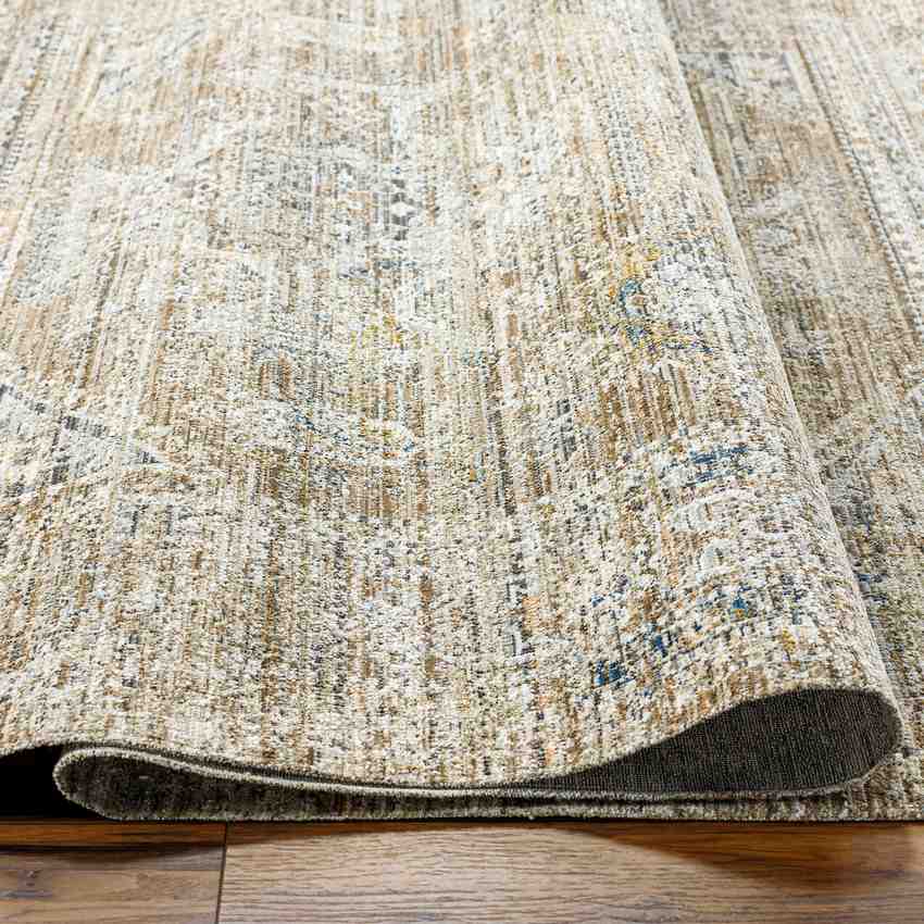 Gilda Traditional Golden Brown/Ivory Washable Area Rug