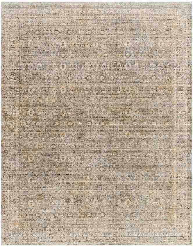 Moshe Traditional Brown/Ivory Washable Area Rug