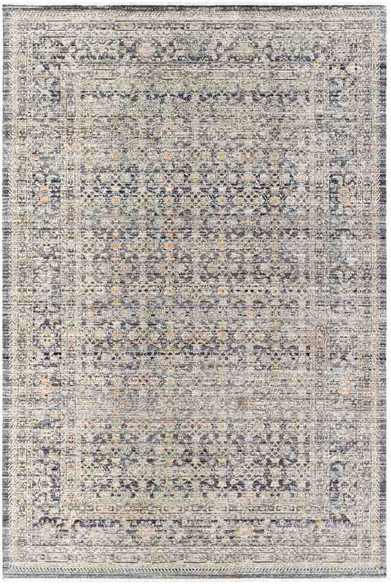 Leonel Traditional Dark Blue Washable Area Rug