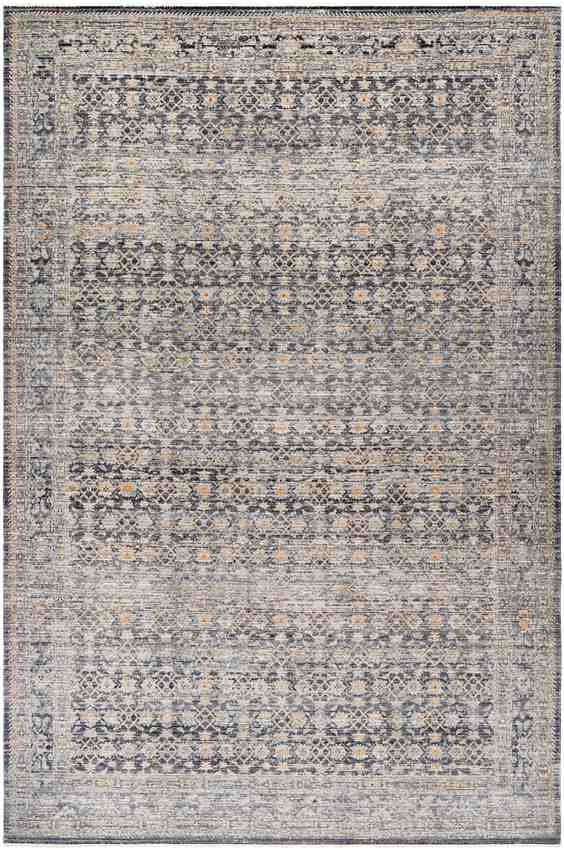 Leonel Traditional Dark Blue Washable Area Rug