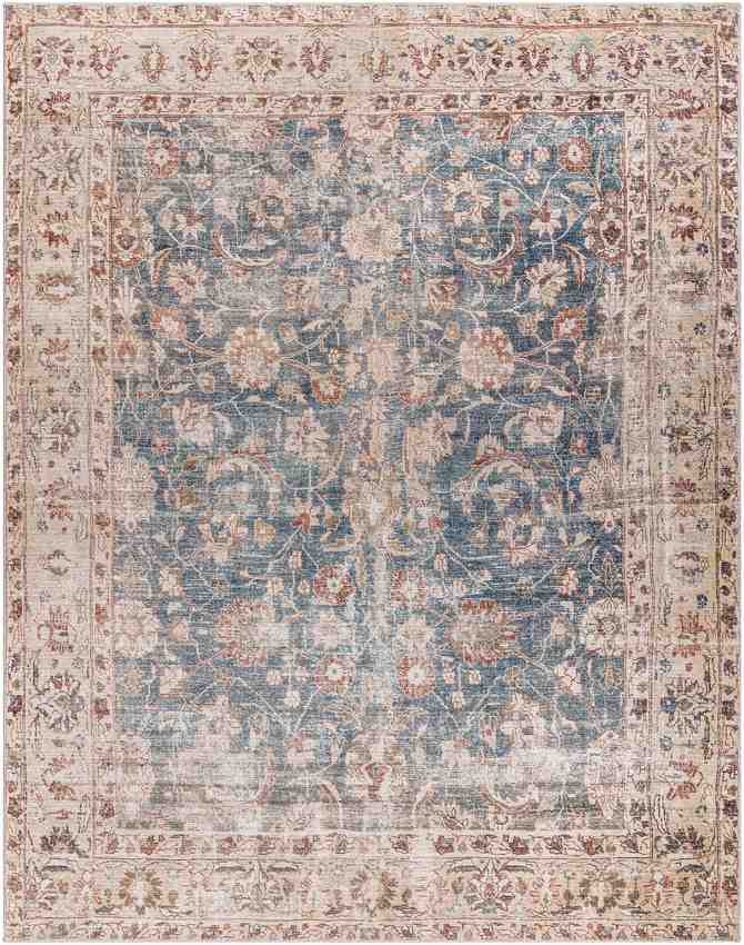 Baila Traditional Tan/Dark Green Area Rug