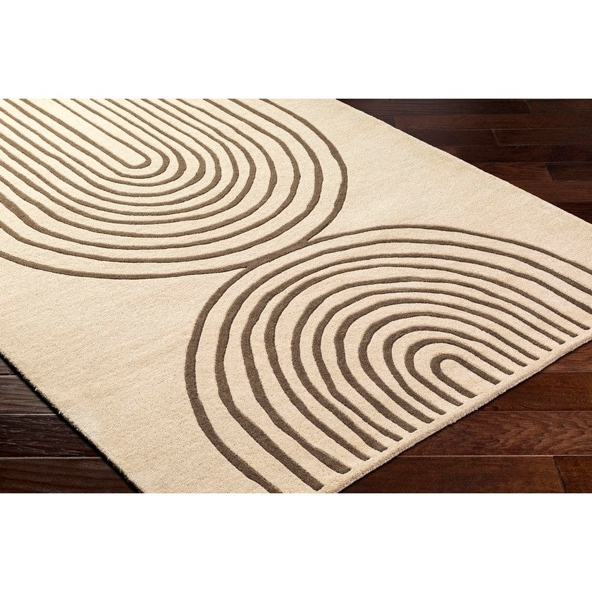 Jayna Modern Dark Brown/Cream Area Rug