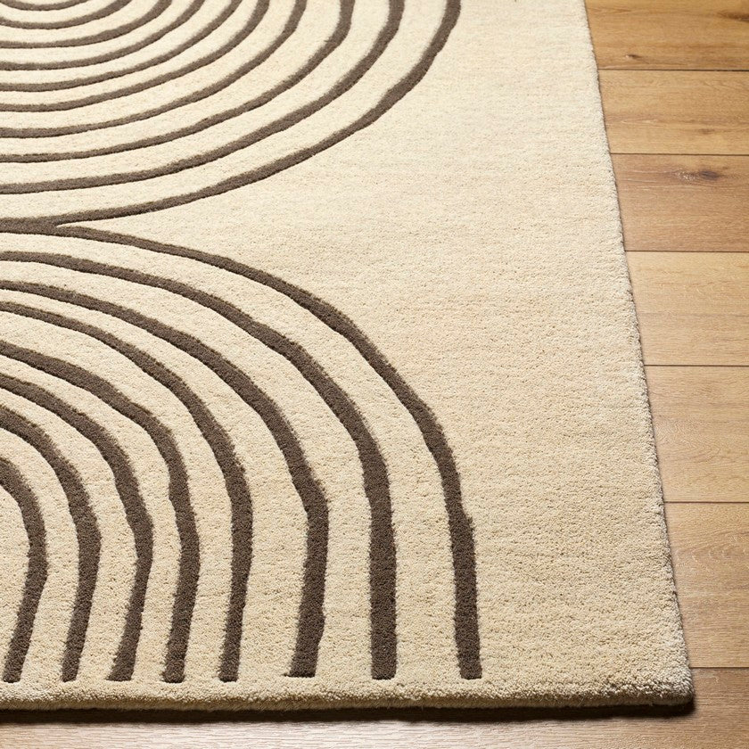 Jayna Modern Dark Brown/Cream Area Rug