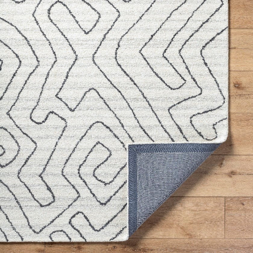 Tim Modern Ivory/Charcoal Area Rug