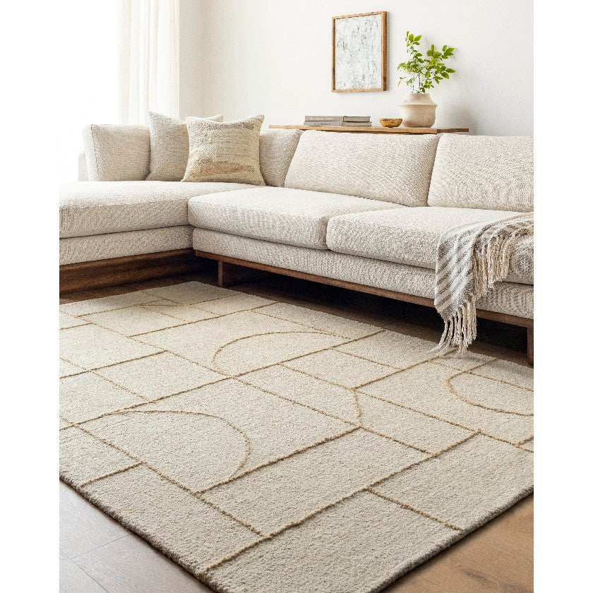 Tyerra Modern Light Beige Area Rug