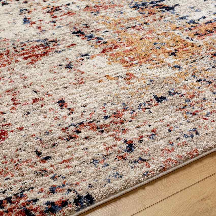 Hedy Modern Light Beige/Red Area Rug