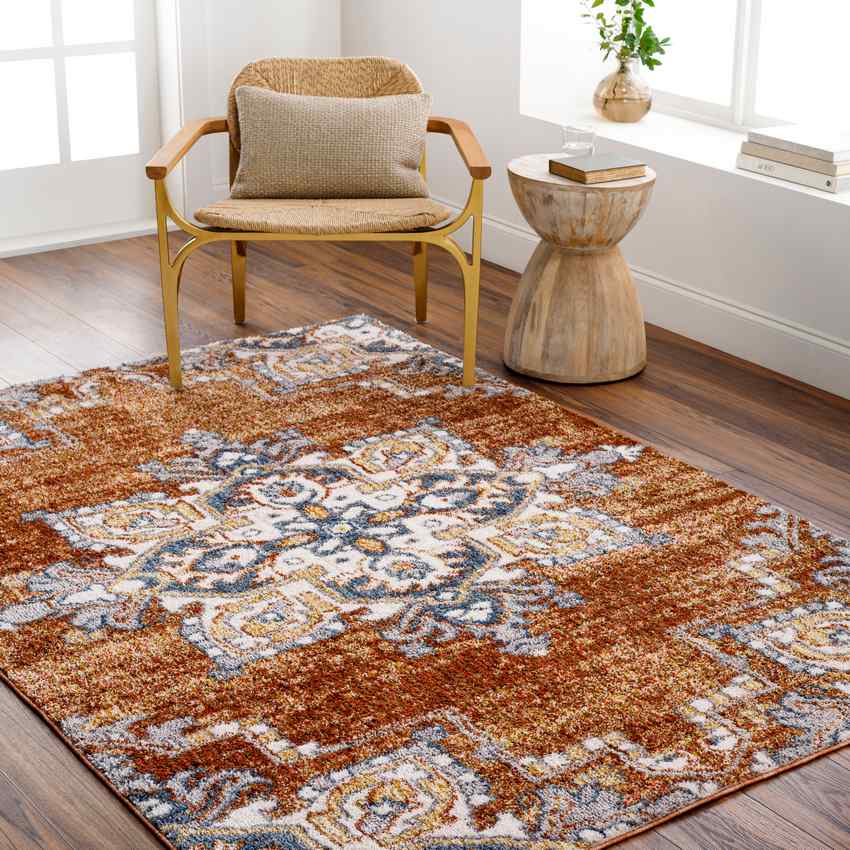 Jerria Traditional Denim/Light Gray Area Rug