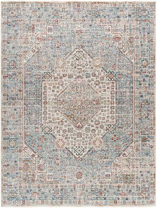 Nikkol Traditional Teal Area Rug