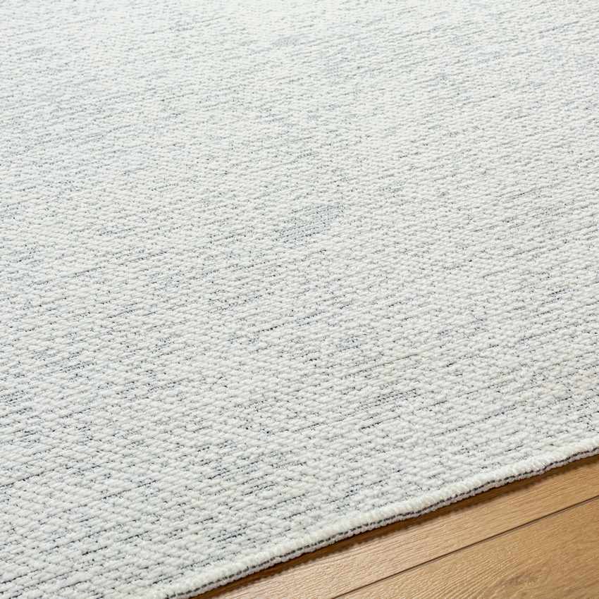 Tobey Solid and Border White Washable Area Rug