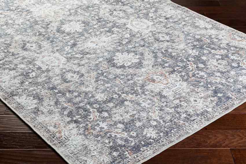 Naheed Traditional Slate Gray Washable Area Rug