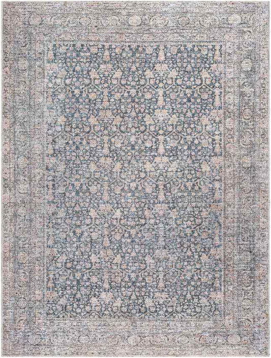 Sherree Traditional Denim Washable Area Rug