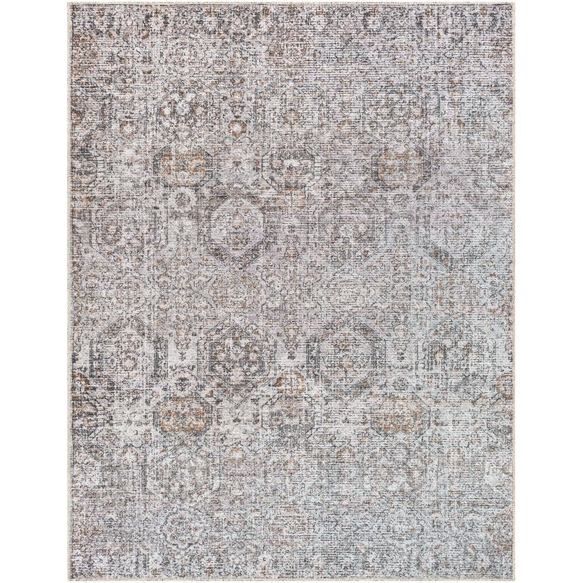 Teddy Traditional Dark Brown Washable Area Rug