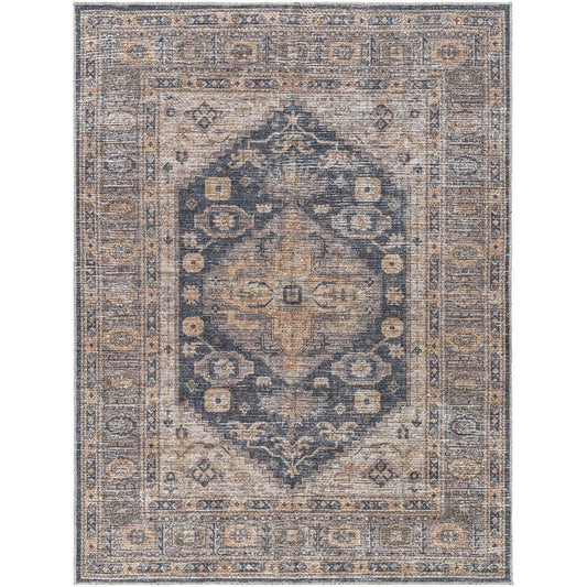 Nima Traditional Dark Gray Washable Area Rug