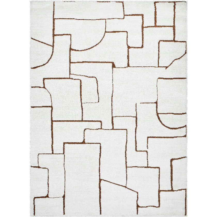 Kendl Modern Ivory/Brown Area Rug